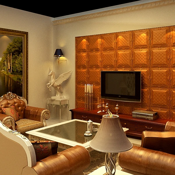 Кожаный чехол с резьбой в древнем римском стиле-мягкая декоративная панель для стен