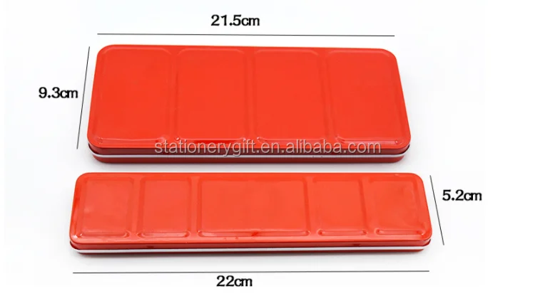 24 цвета, красная жестяная коробка, индивидуальный профессиональный набор цветных акварельных красок