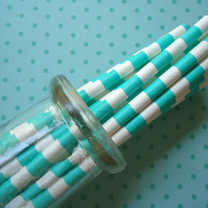 100Pcs/Bag Party Decoration Colorful Diameter 6 Disposable Biodegradable Straw Cocktail Drinking Paper Straw