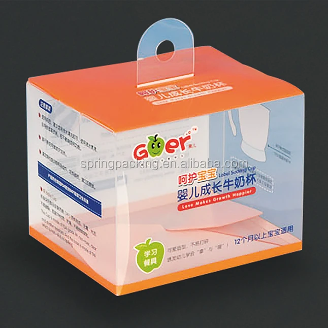 PVC PET material Clear printing plastic folding box blister card paper glue box for toys electronic cosmetic gift packaging