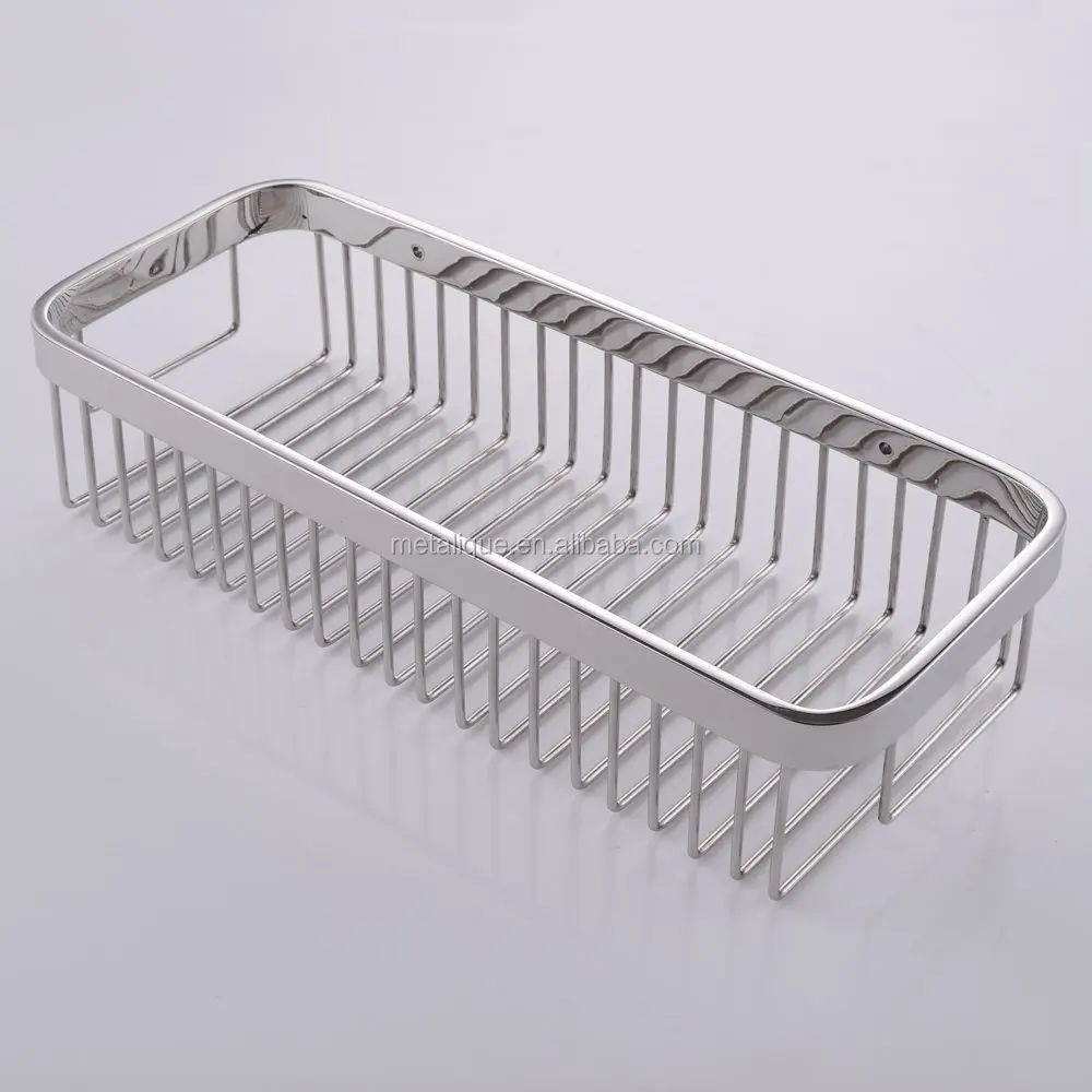 
Metalique 304 Stainless Steel Mirror Polished Shower Caddy Bathroom Shelf, Wall Mounted Rustproof Corner Basket 