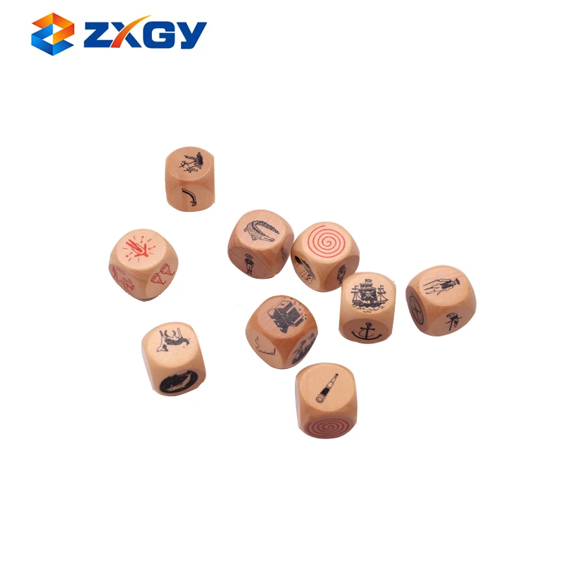 Factory Unfinished Wooden Craft Dice With Custom Logo