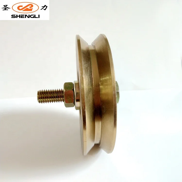 Wholesale factory price 100mm Y groove Metal fence gate pulley wheels with bearings