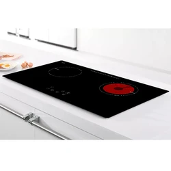 H-one Touch Screen Black Top Panel Bridge Drive Aluminum Coil 2 Zone Built In Wok Induction Hob For Metal Countertop