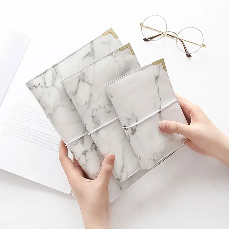custom marble printing leather notebook journal handmade
