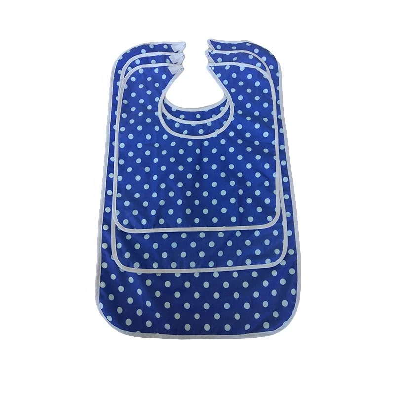 Printed nursing home washable adult bib waterproof apron reusable restaurant bib