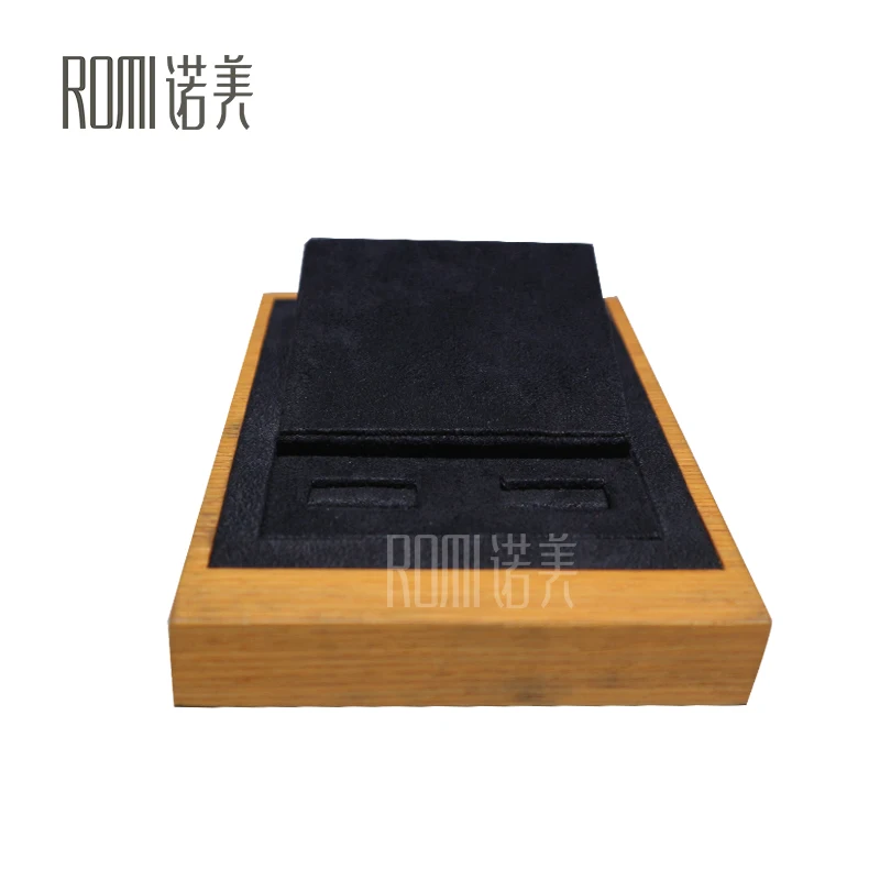 High End Black Suede showcase jewellery stand packaging  card Jewelry  Display Sets for store cabinet