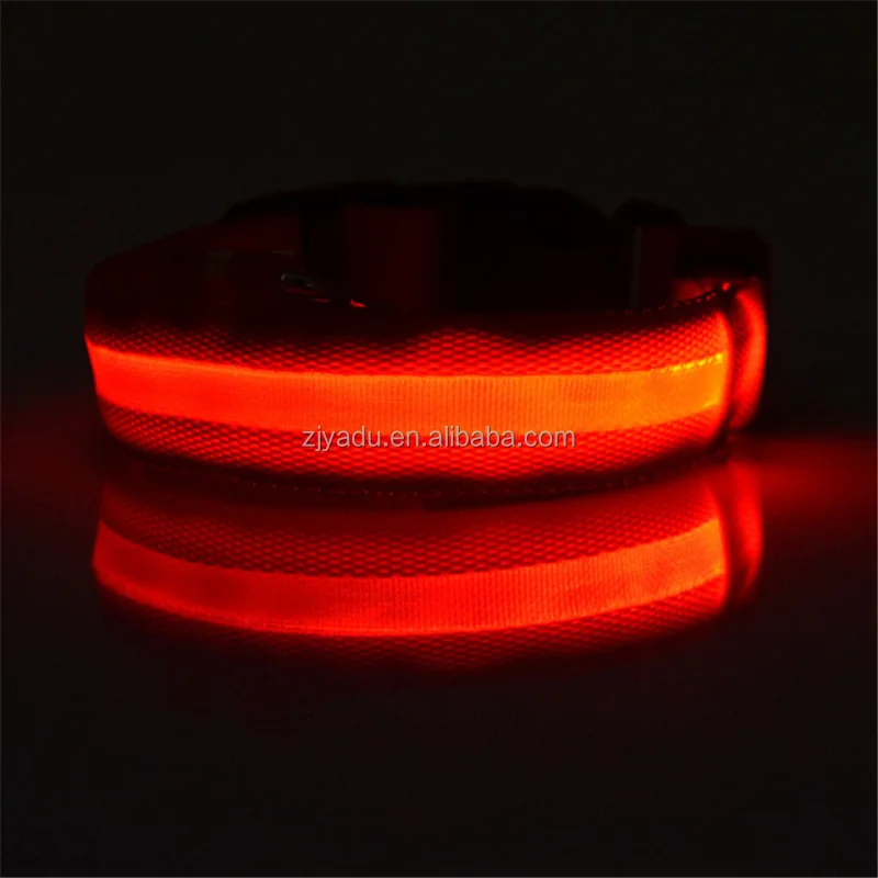 dog collar LED light flashing luminous cool fashion pets traction belt