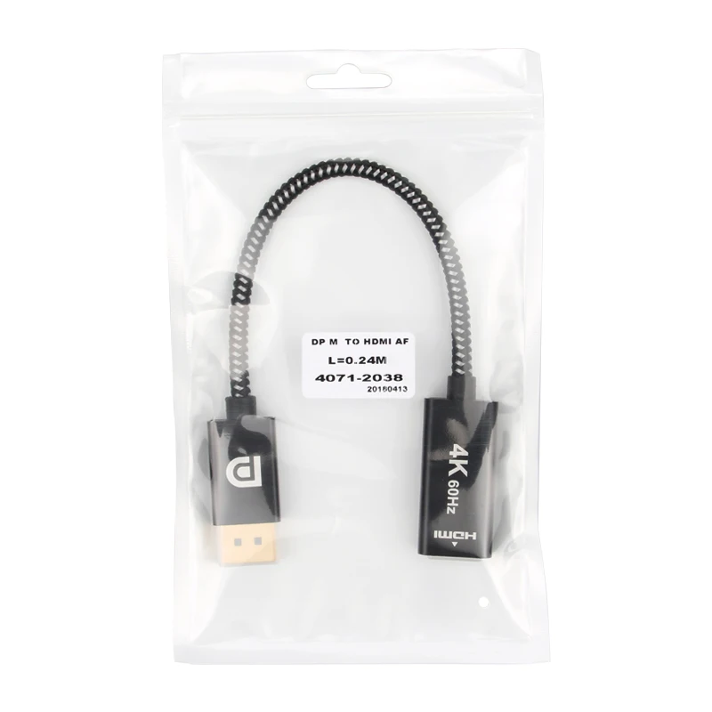 ULT-unite High Quality Custom 4K@60Hz DP DisplayPort to HDMI Cable Adapter Gold Plated Aluminum Alloy Shell