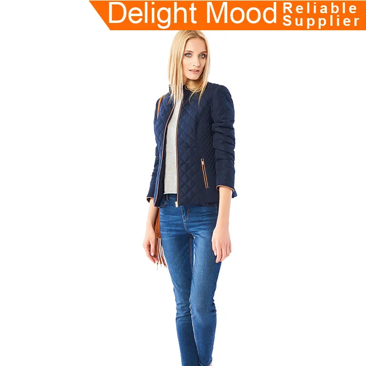 
Factory outlet plain weave antistatic waterproof women short ladies black riding padded jacket for spring autumn 