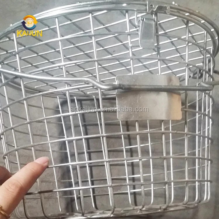 stainless steel 304 round shape storage metal wire basket with handle