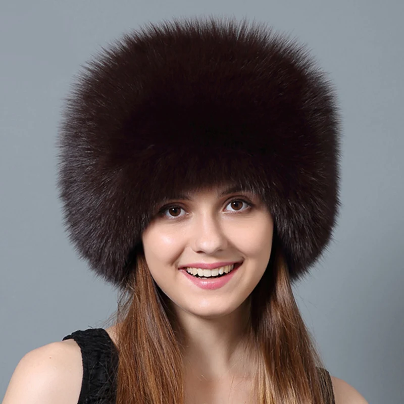 CX-C-79F New Design Fashion Winter Beanie Russian Fox Fur Hat