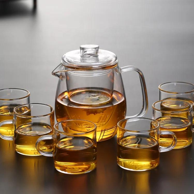 japanese borosilicate direct file heat resistant blooming tea glass teapot with infuser