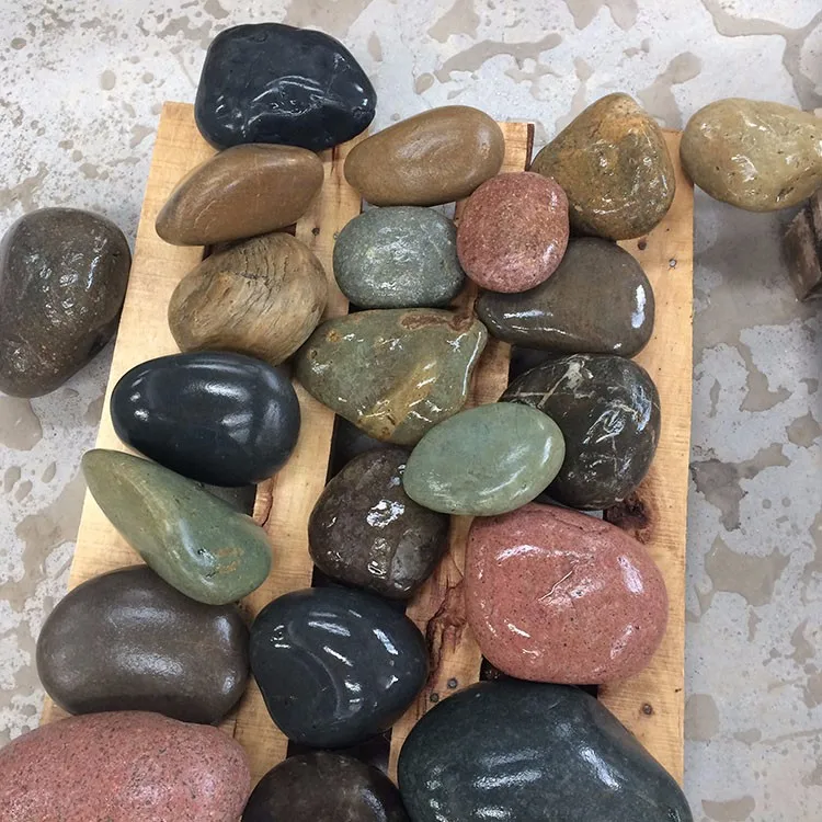 For Garden Cobbles & Pebbles Rounded Shape Other,none Xinfengrui None,others Woven Bag Grey River Pebble Stone Natural Mix 1 Ton
