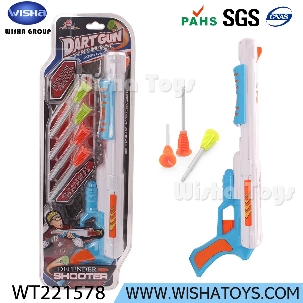 Hot selling kids funny toy dart gun 2 barrels repeater sucker bullet