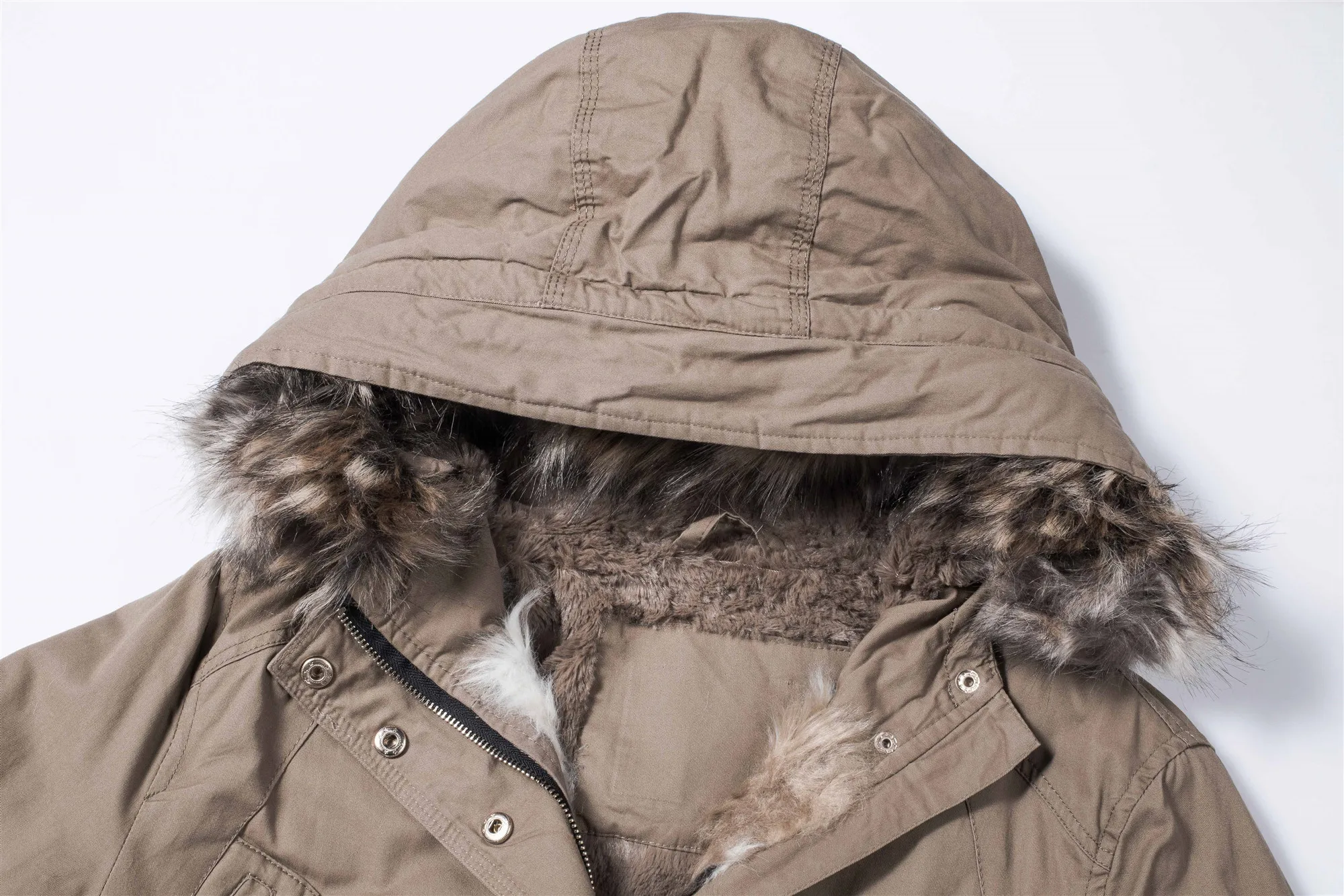 Hooded Fur Long Parkas Women Winter Coat New Fashion Ladies Slim Fur Jacket