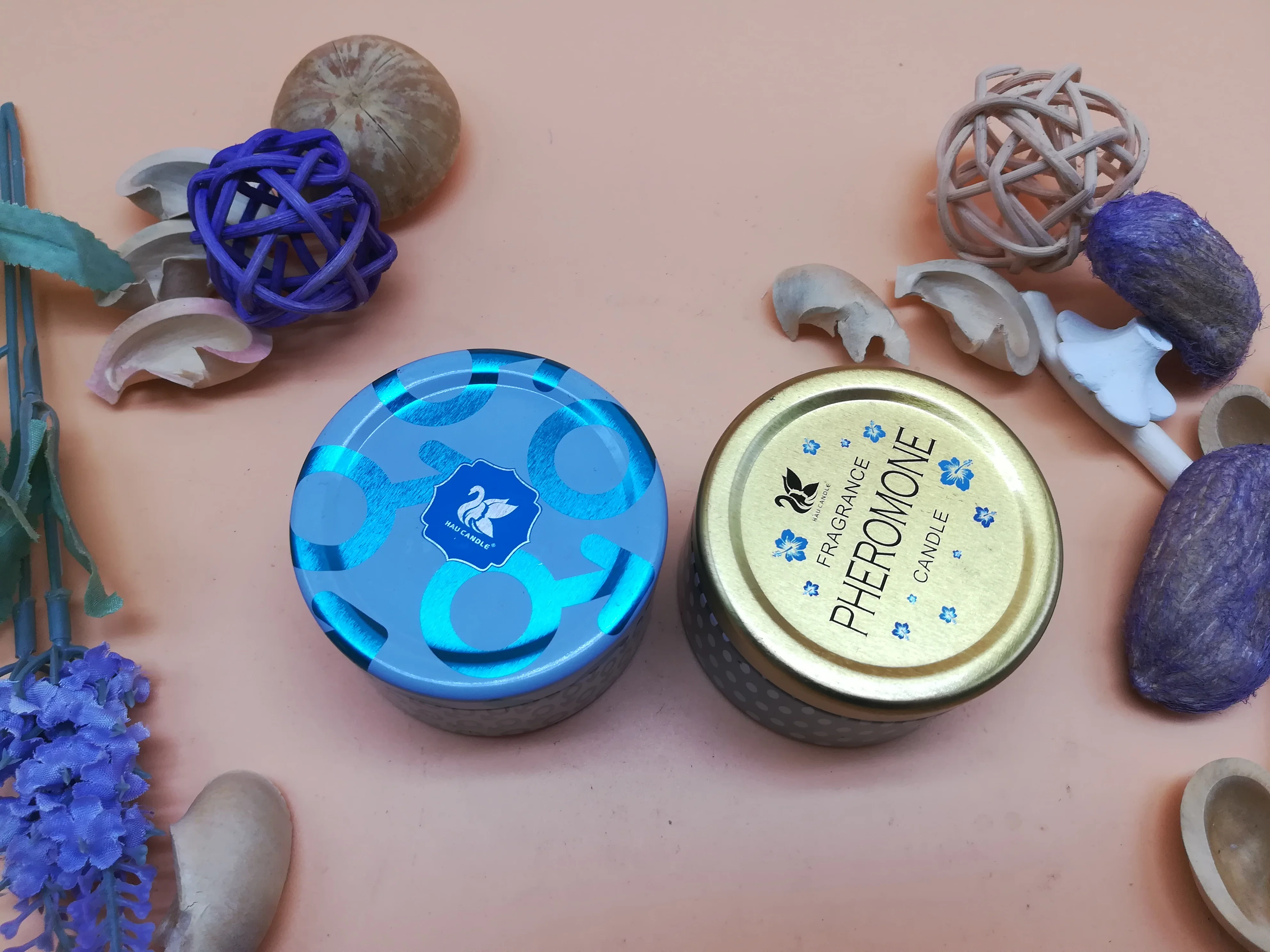 Scented Candles  Natural Soy Wax Portable Travel Tins Candle Essential Oils