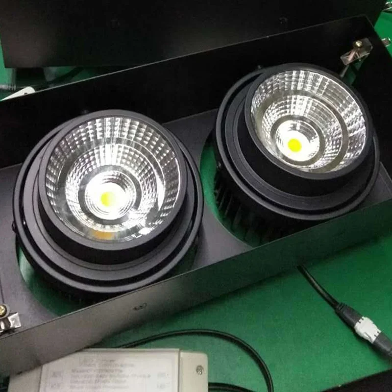 Aluminum material top quality black square trimless downlight 50w 60w