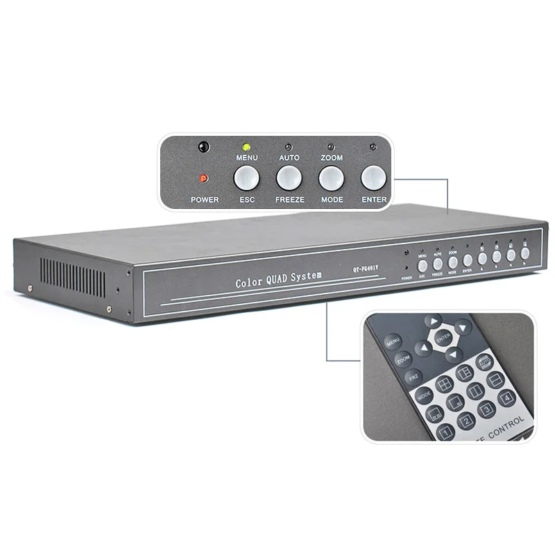 
LUHOOVISION 4 CH Rack-mounted VGA Full Real Time Color Multiplexer 
