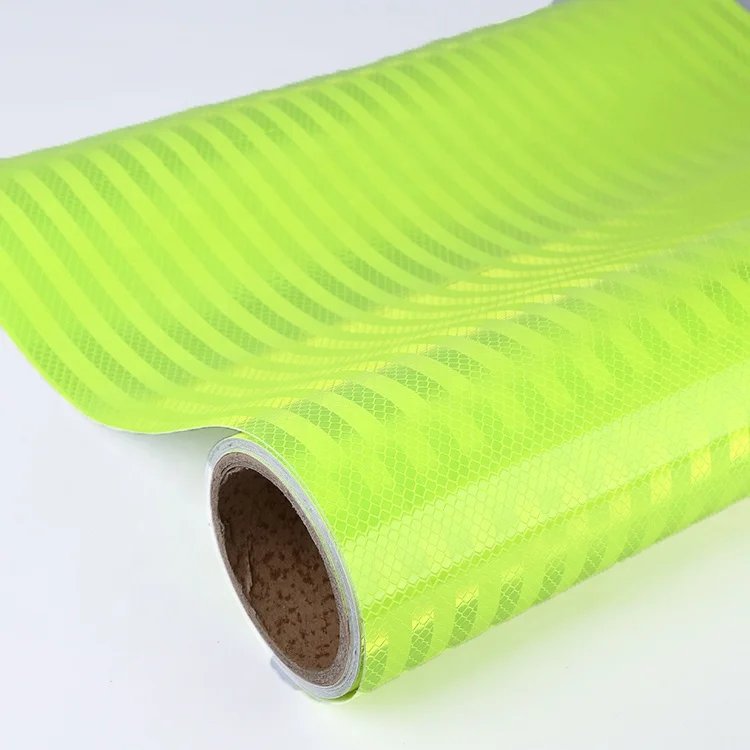 Hot Sale Fluorescent Green Prismatic Reflective Vinyl Roll For Car
