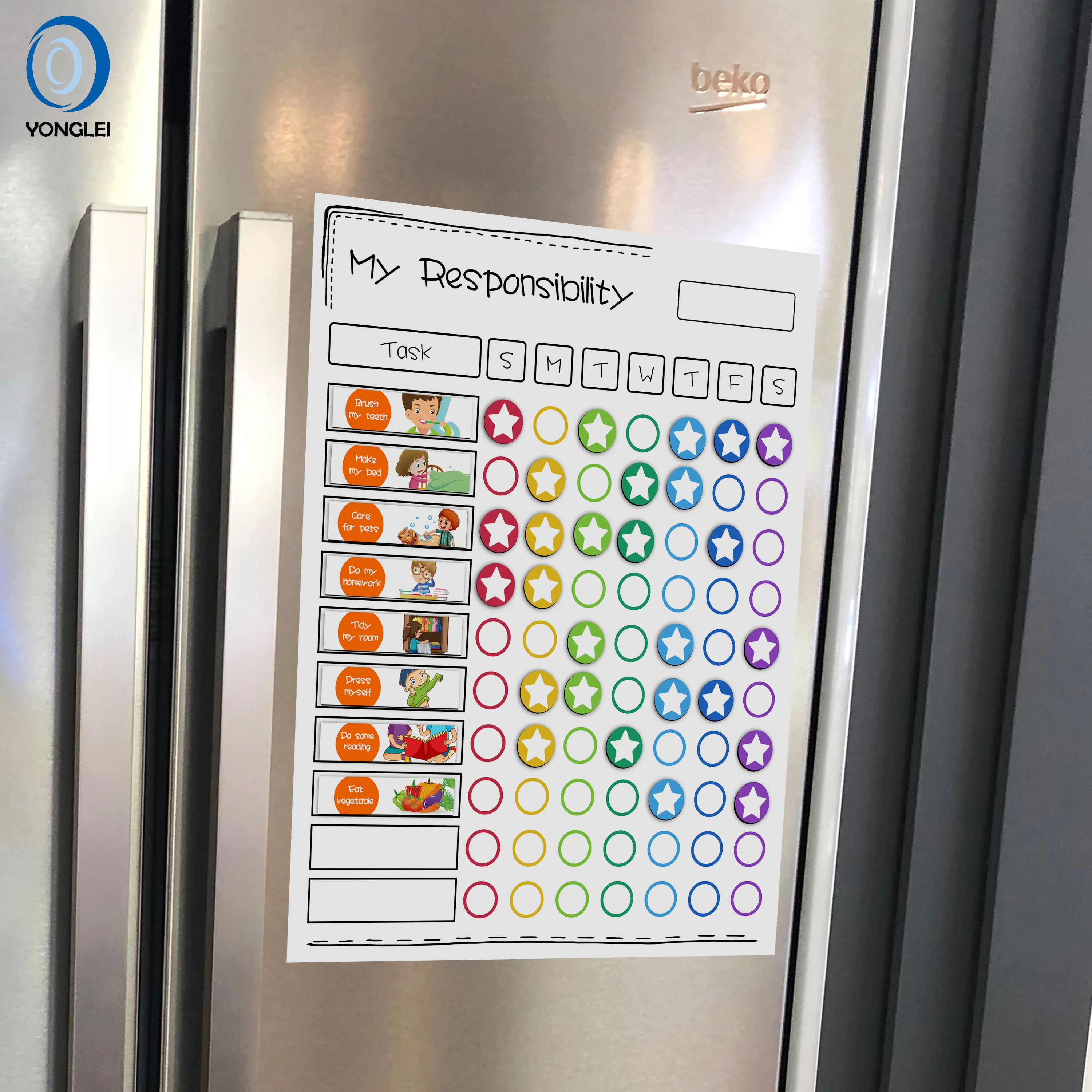 4.6-2A1 Dry Eease Magnetic Chore Board Kid Reward Chart Chore Chart Kids