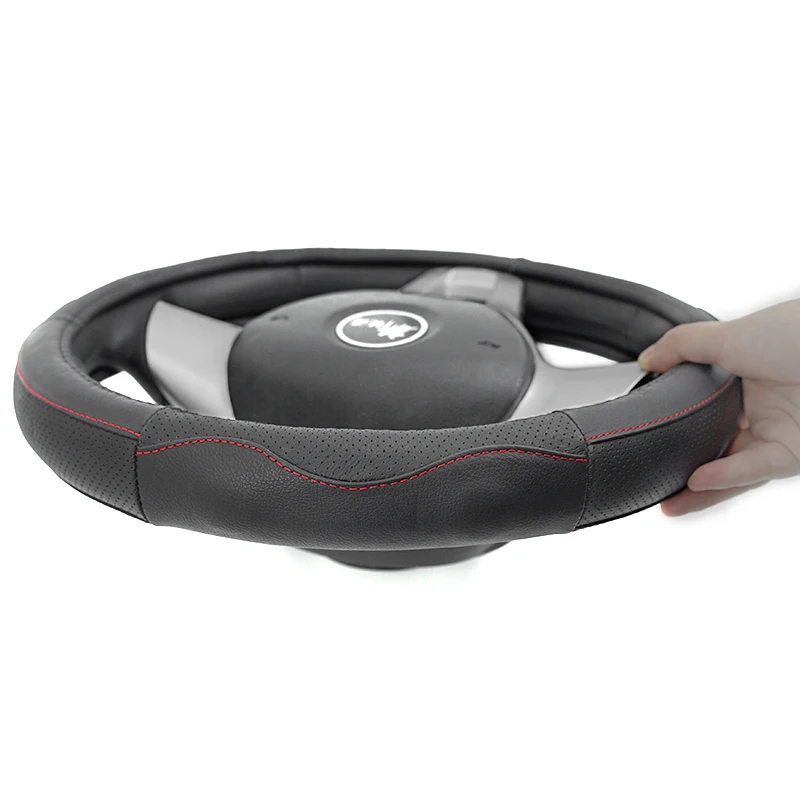 PU Leather Fashion  car Steering Wheel Cover Manufacturer Customized 200-300 sets Universal
