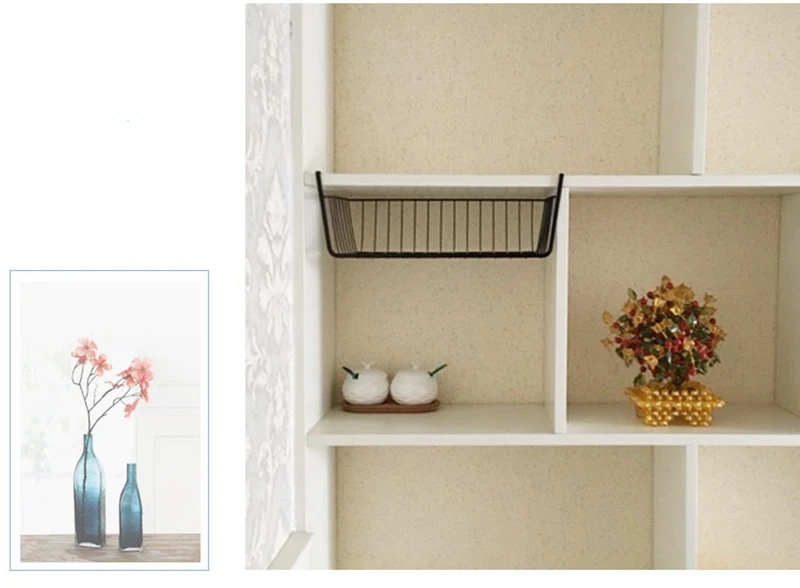 College dormitory hanging storage baskets slim storage basket kitchen storage shelves layered partition under the basket