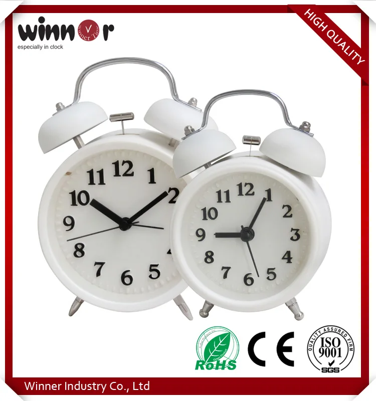 Wholesale 2016 high quality cheap multi color plastic round alarm clock
