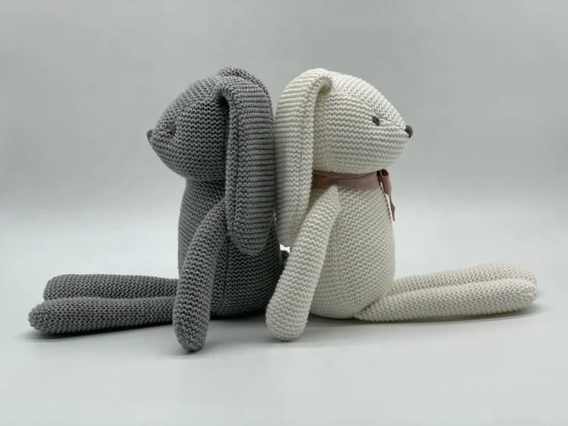 OEKO 100% organic no dyeing bunny stuffed animals, organic cotton baby stuffed toys