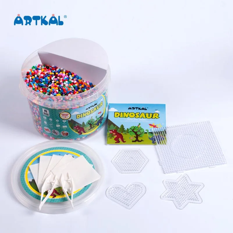 18000 fuse beads Multi-Mix 5mm buckets Kids Toys Artkal Beads For Dinosaur Series Compatible with Perler