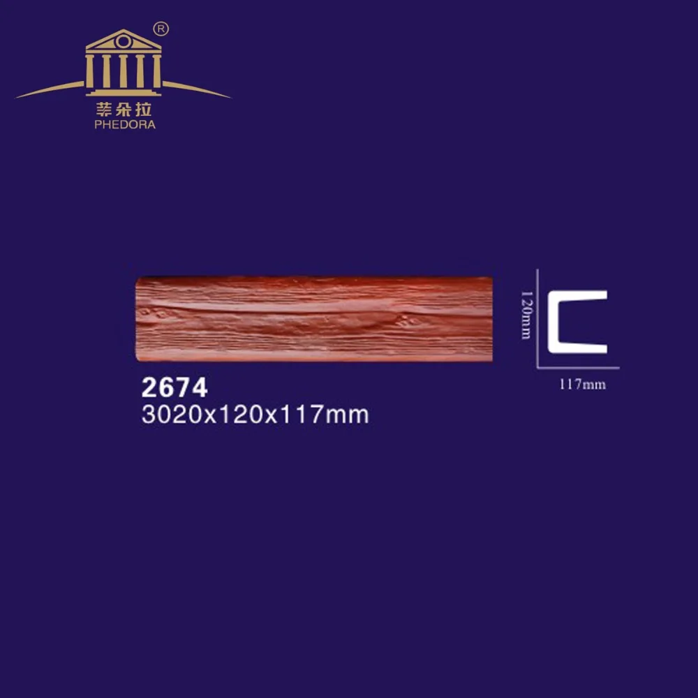 
factory price high quality Light Weight polyurethane foam Faux Wood Beams pu artificial wood beams for home Ceiling Decoration 
