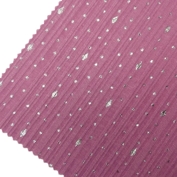Keqiao Manufacture 95% Polyester 5% Elastane Mix Rib Sliver Knit Fabric