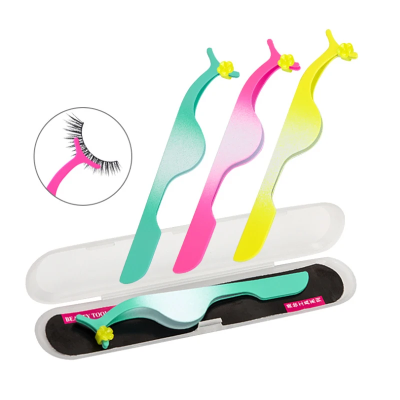 
Curved Private Label Eye Lash Extensions Eyebrow Eyelashes Tweezers 
