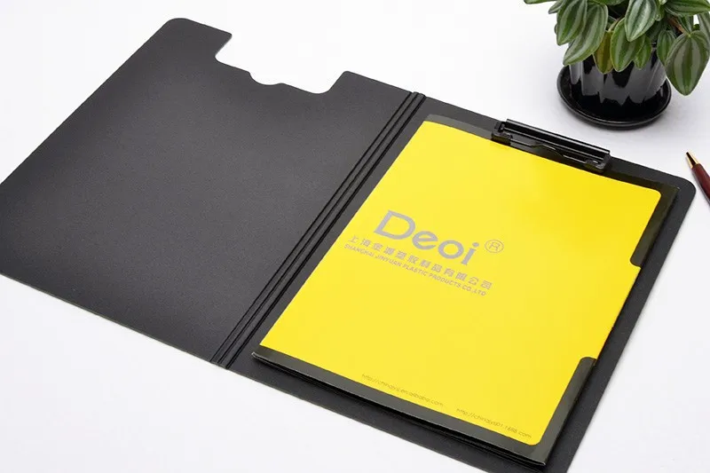 
Custom made a4 a5 paper Double Sides plate Board pp File Folder with clip made in shanghai professional stationery OEM factory 