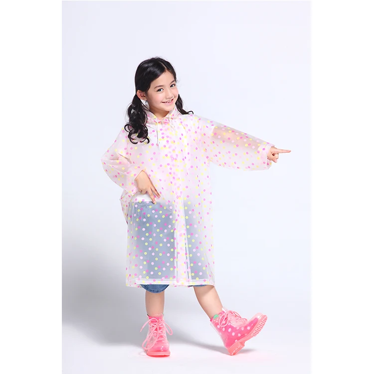 Reusable Hiking Waterproof Rainwear Transparent EVA Material Children Kids Wholesale Raincoat