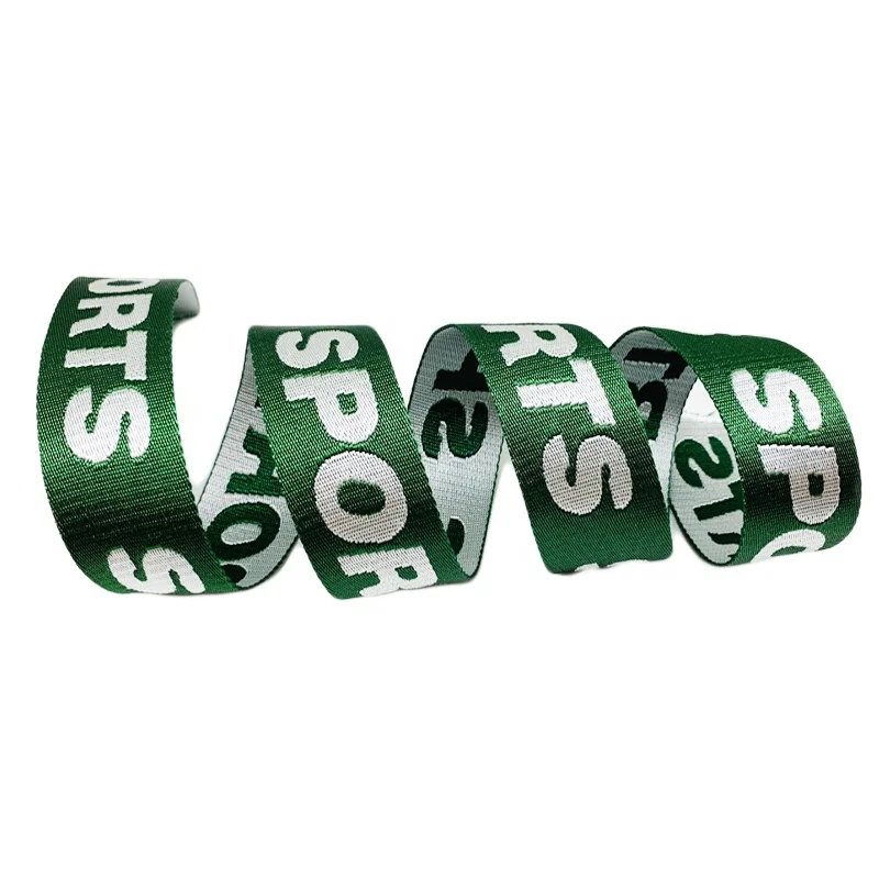Small Moq 25MM Custom Design Logo Jacquard Nylon Webbing Pp Woven Tape With Brand Nameelastic