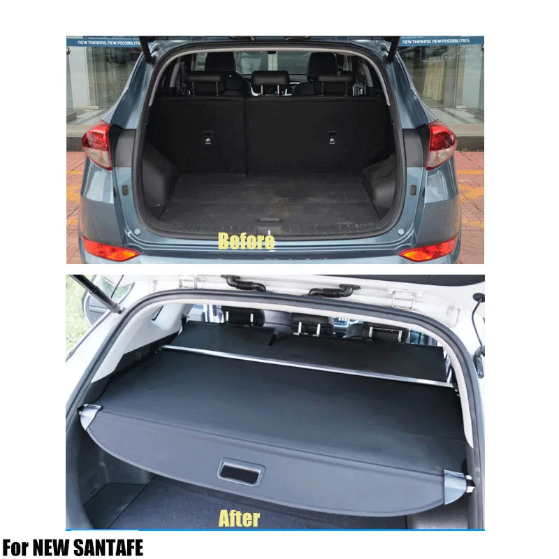 
Black Trunk Shade Rear Security Cargo Cover for NEW SANTAFE 