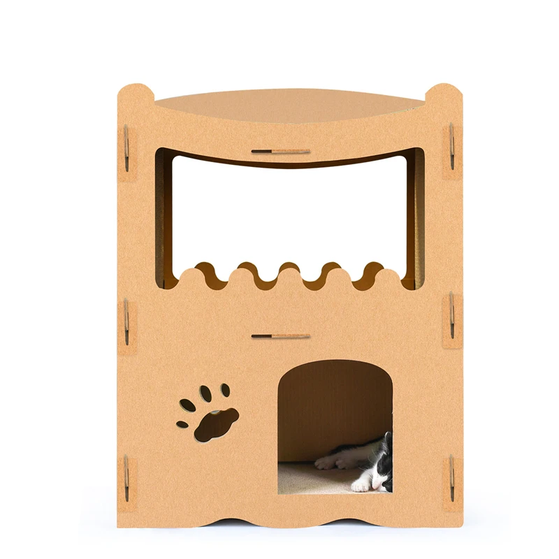 Deku Pet Cat Furniture protector Corrugated Cat Scratcher Cardboard Tower Cat house with Scratching Boards