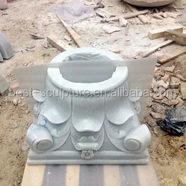 wholesale natural marble half and hollow round pillar design for sale