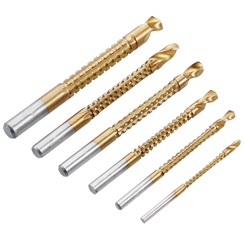 6 PCS/Set High Speed Steel Straight Shank Twist Drill Bit for Drilling Metal, Wood and Plastics