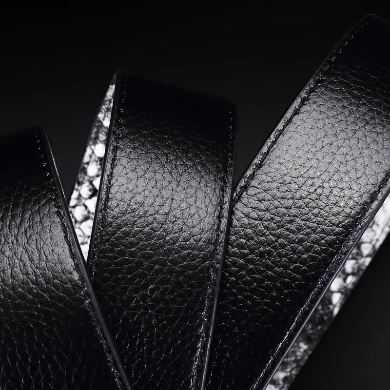 3.3cm width snake style,viper style first class cow leather material leather belts