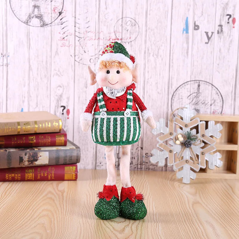 Оптовая продажа, рождественские украшения, милые длинные ноги для мальчиков и девочек, Рождественская мягкая игрушка, плюшевая кукла-эльф