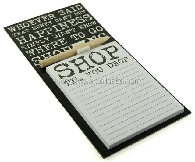 Fridge magnetic memo pad/pencil memo pad set/sticky note glue like shopping list