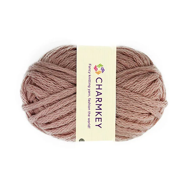 
acrylic ribbon fishnet style knit fancy yarn with pom pom edge 