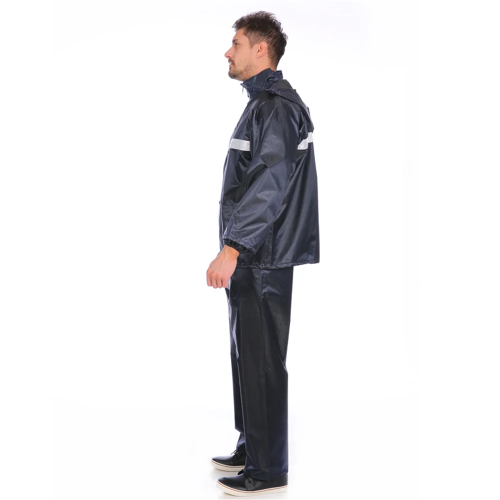 waterproof Breathable mesh cloth two layers durable for men Jacquard Fabric PVC rain suit jacket & trouser suit raincoat