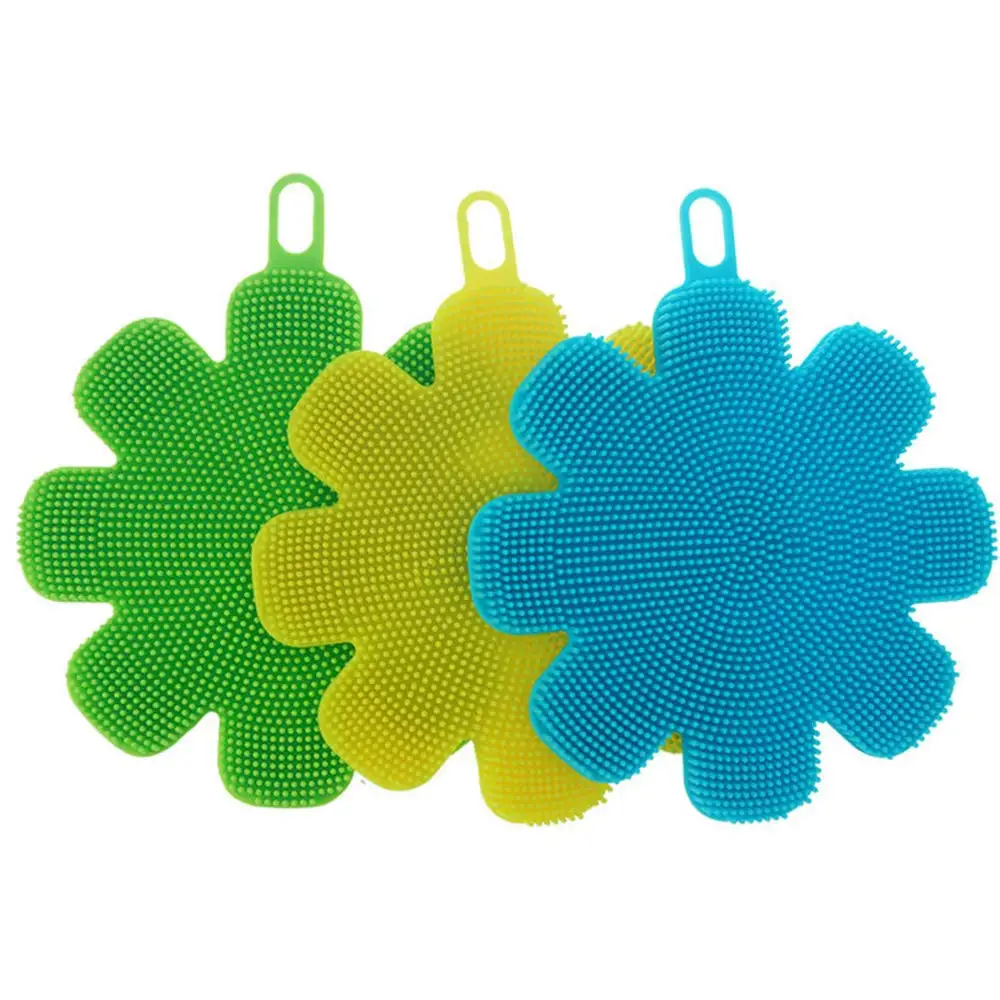 
Silicone Dish Sponge Washing Brush Scrubber Household Cleaning Sponges 