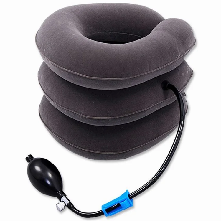 Inflatable medical household full-fleece three-layer cervical traction device neck and neck stretch massage device