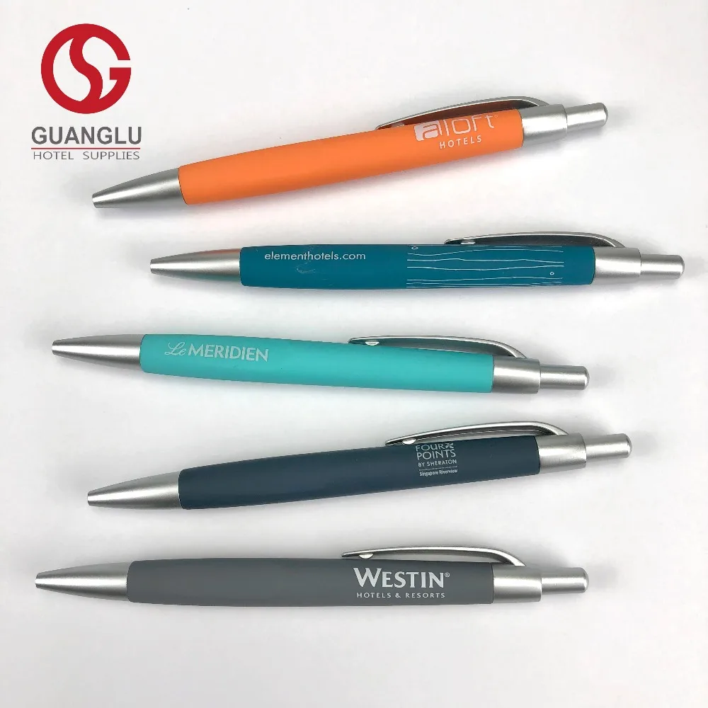 Promotional Hotel Rubber Plastic Ballpoint Pen
