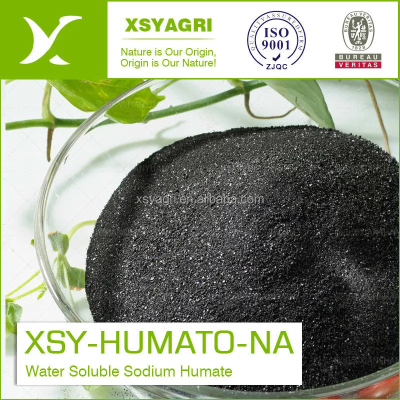 Fish feed additive quick release sodium humate flake for water purity treatment