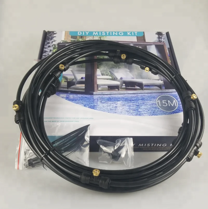 IRP15100 6M Patio Water Misting Cooling System With 6pcs Brass Nozzles Mist for Outdoor